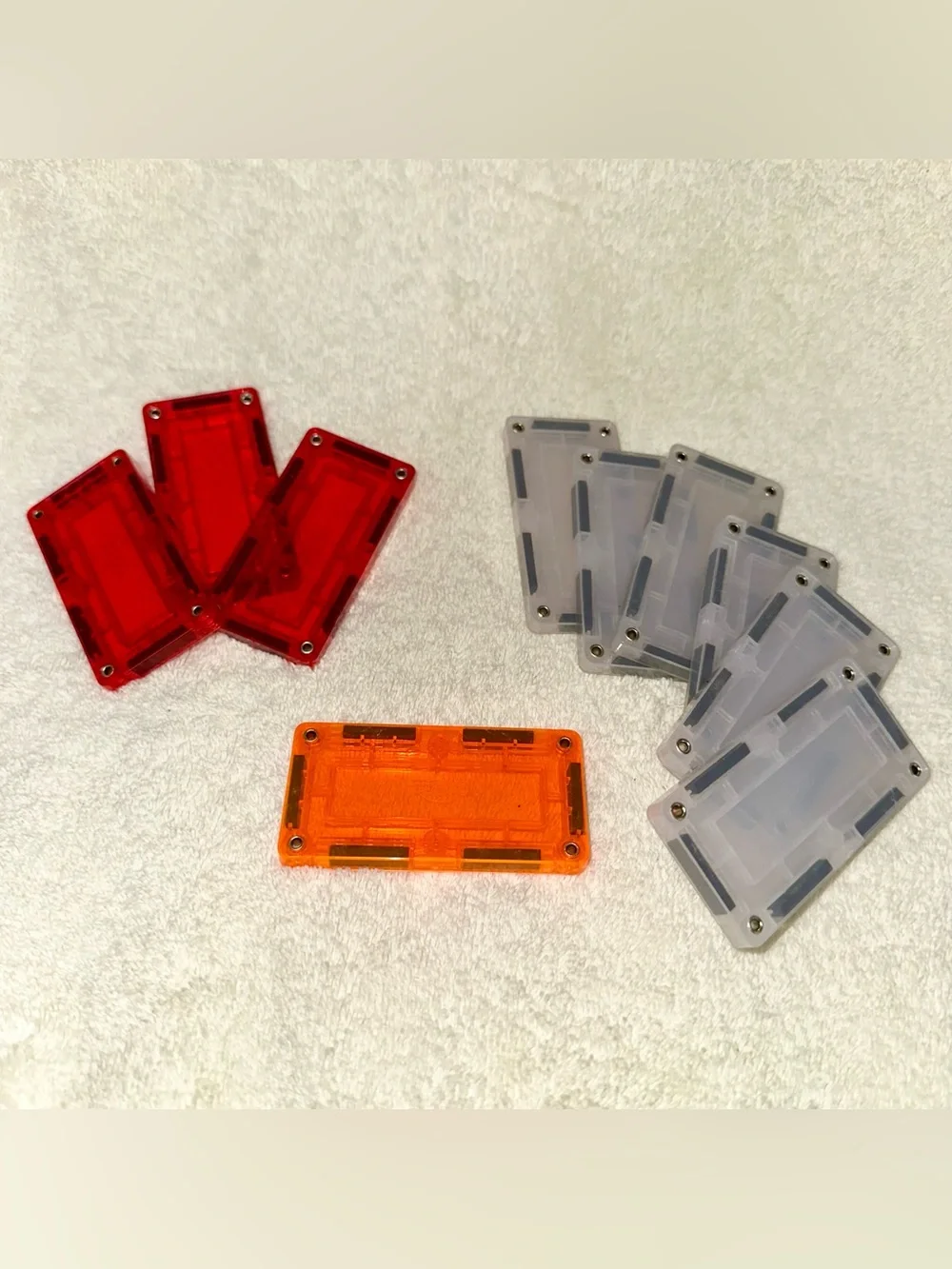 Cra-Z-Art Magnetic Tiles 29 Pc Replacement Lot Castle Pieces Triangles Squares